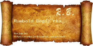 Rumbold Bogárka névjegykártya